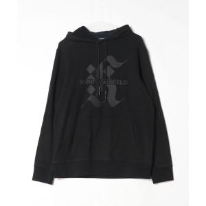 「KARL LAGERFELD」 プルオーバーパーカー M ブラック メンズ
