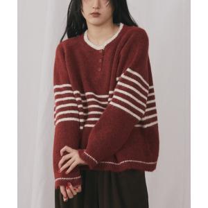 「MERLOT」 長袖ニット FREE レッド レディース
