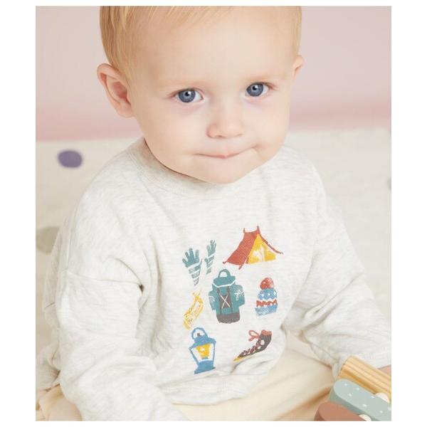 「PETIT BATEAU」 「KIDS」長袖カットソー - ライトグレー キッズ