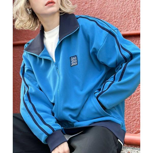 「Java」 ジャージブルゾン LARGE ブルー レディース