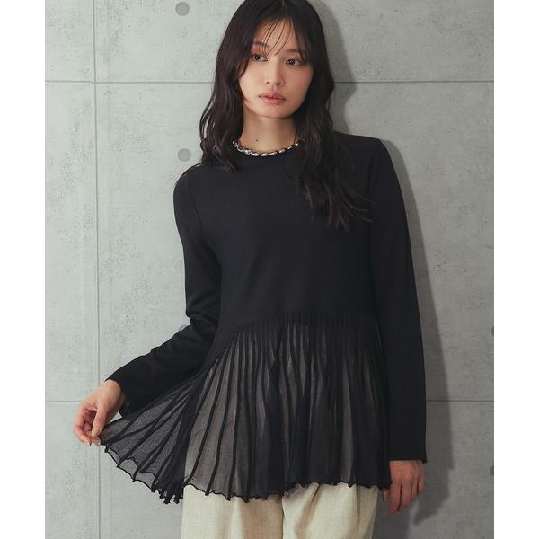 tシャツ ペプラムシアーニット レディース