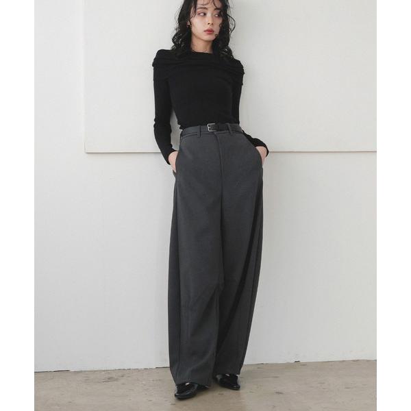 「LIAN」 スラックス FREE チャコールグレー レディース