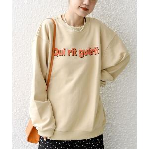 「monmimi」 スウェットカットソー ONE SIZE ベージュ レディース