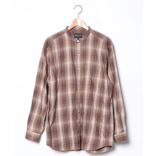 「PENDLETON」 長袖シャツ L ブラウン メンズ