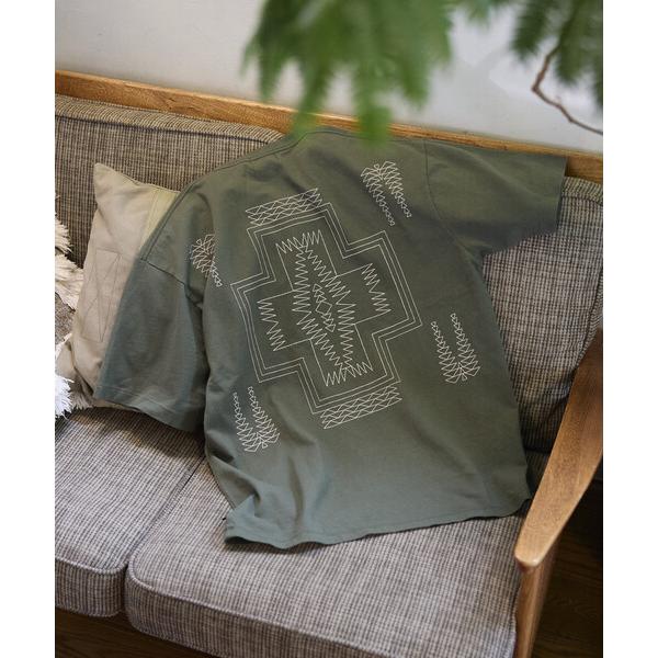 tシャツ PENDLETON/ペンドルトン 別注 バック刺繍デザイン クルーネックTシャツ メンズ