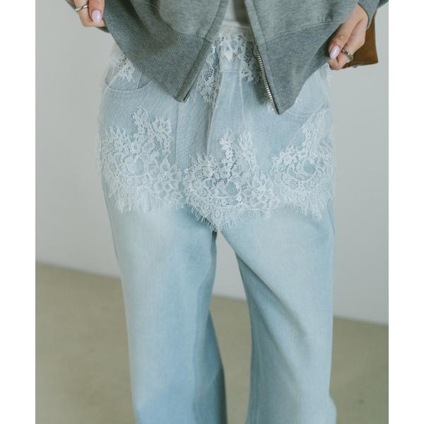 キャミソール 裾レース切替キャミ / カップ付