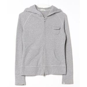「en recre」 ジップアップパーカー 38 グレー レディース