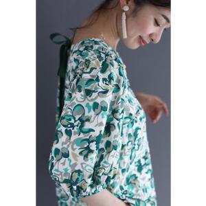 「CAWAII」 「french pave」半袖ブラウス FREE グリーン レディース