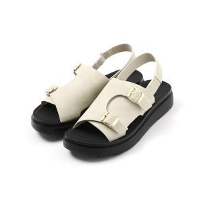 「GLOBAL WORK」 フラットサンダル LARGE アイボリー レディース