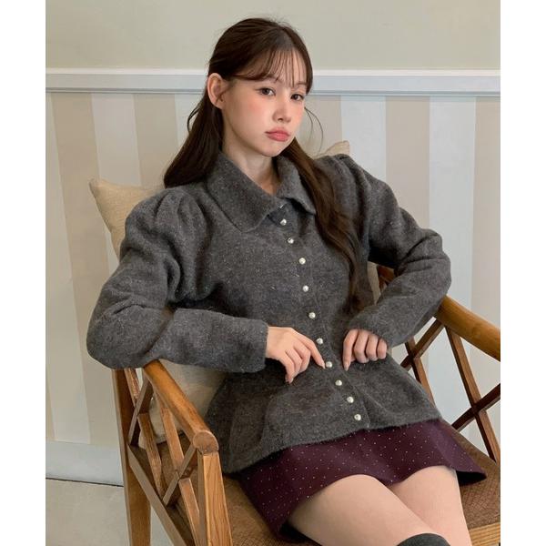 「by muni:r」 ニットカーディガン FREE グレー レディース