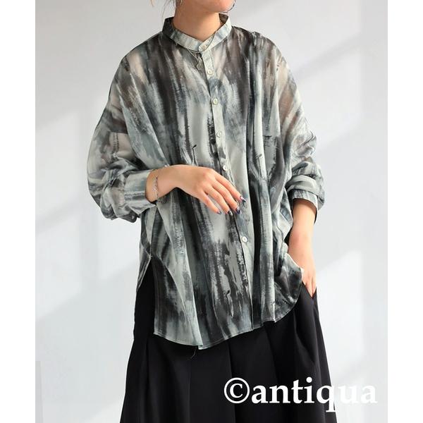 「antiqua」 長袖シャツ R グレー レディース
