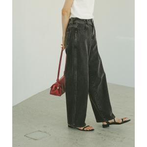 「GLOBAL WORK」 デニムパンツ - ブラック レディース