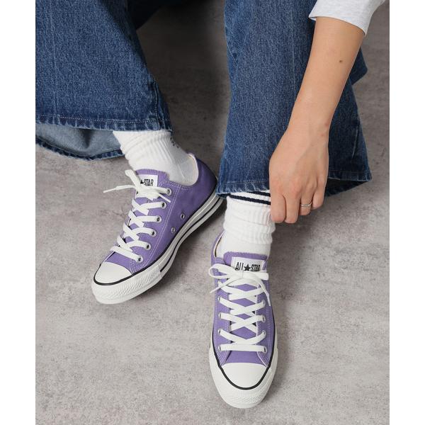 「CONVERSE」 ローカットスニーカー 23.5cm ダークパープル レディース