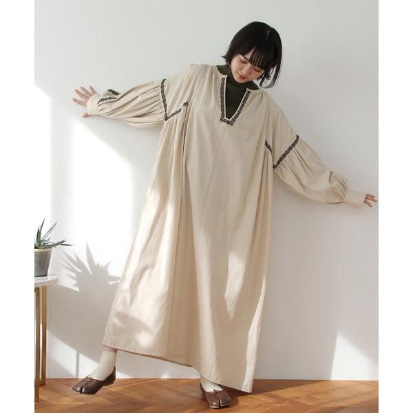 「Crisp」 長袖ワンピース FREE ブラック レディース