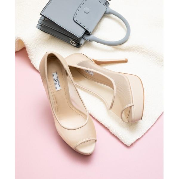 パンプス 「2026SS新作」「R＆E」チュールオープントゥハイヒールパンプス