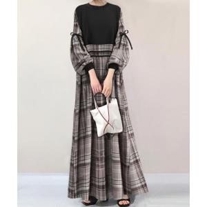 「CADBURY」 長袖ワンピース SMALL ブラウン レディース