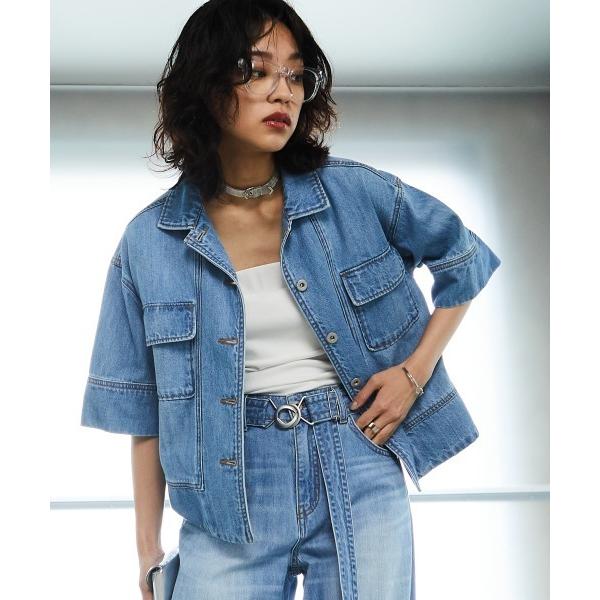 「GEVS.」 半袖シャツ L ブルー レディース