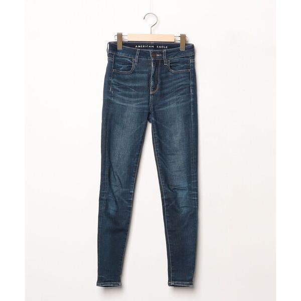 「American Eagle」 スキニーデニムパンツ 00 ネイビー レディース
