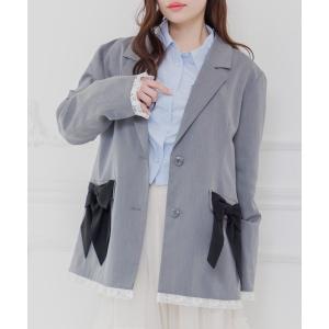 ジャケット テーラードジャケット 「セットアップ対応」リボンポケットテーラードJK レディース