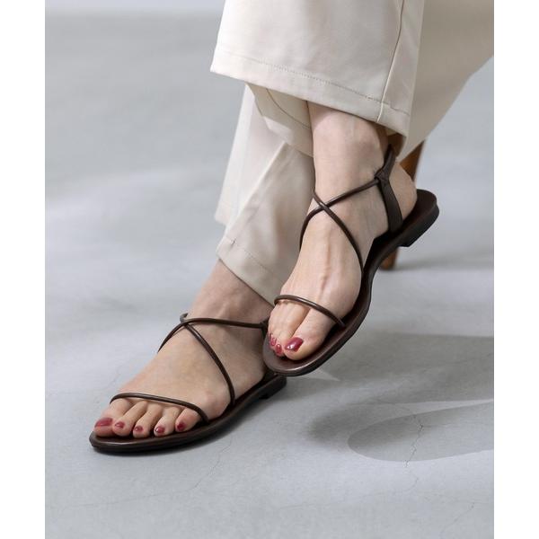 サンダル 秒履き ぷっくりナローストラップ サンダル レディース