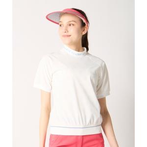 tシャツ 「marie claire:マリ.クレール」レディースストレッチ半袖プルオーバー　モックネックシャツ　ゴルフ レディース