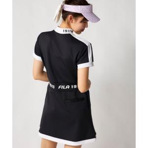 ワンピース 「FILA GOLF:フィラゴルフ」レディースモックネックワンピース　ダンボールニット　ゴルフ