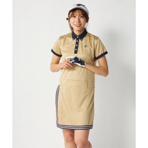ワンピース 半袖 「FILA GOLF:フィラゴルフ」レディースワンピース　ジャガード　ゴルフ