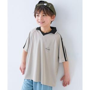 tシャツ 「涼感 サラッとメッシュ」BIGシルエット 半袖ポロシャツ キッズ 子供服 男の子 女の子