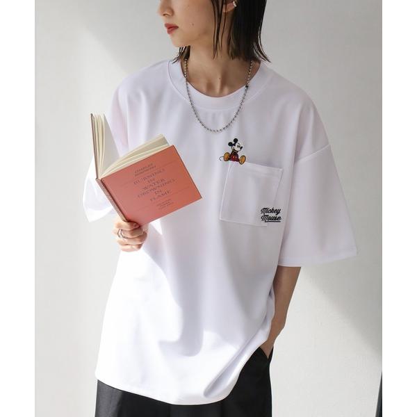 tシャツ 「Disney/ディズニー」アムンゼン ポケット付き ロゴ 半袖Tシャツ メンズ レディー...