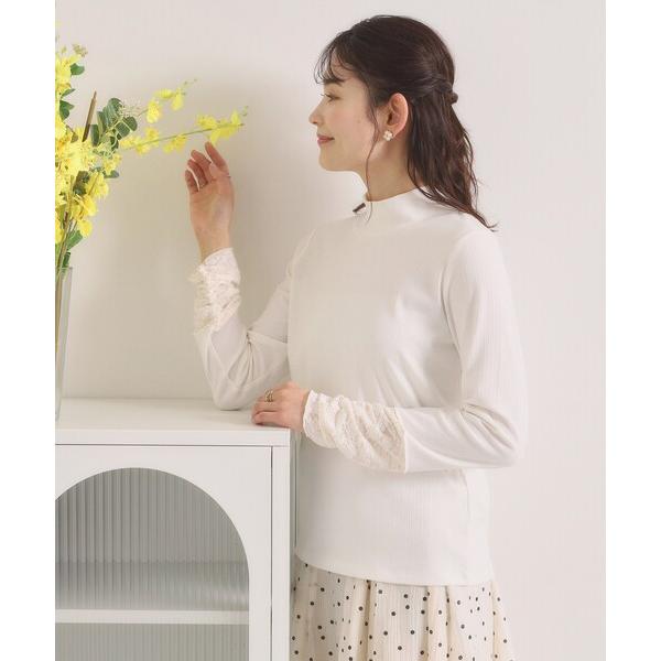 tシャツ 「手洗い可」袖シアー切替トップス レディース