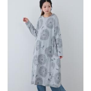 BARNDOOR バーンドア ニットソー ワンピース 1203028 レディース 秋 冬 北欧 長袖 ゆったり 温か 暖か 起毛 花柄 大人可愛い ナチュラル 服 新作 シンプル おしゃれ コーディネート ナチュランド 人気 30代 40代 50代 60代 母の日 クリスマス ギフト プレゼント