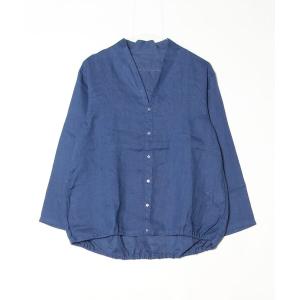 カーディガン 60リネン裾ゴムカーディガン レディース