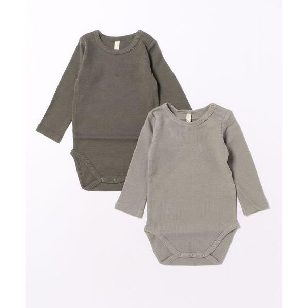 ベビー 「Quincy Mae」WAFFLE BODYSUIT， 2 PACK || BASIL， ...