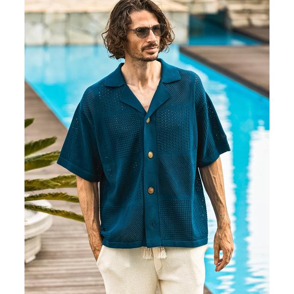 シャツ 1PIU1UGUALE3 RELAX(ウノピゥウノウグァーレトレ リラックス)ブロックメッシ...