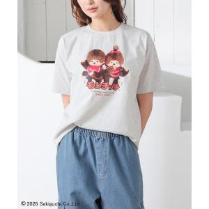 tシャツ 「 Monchhichi / モンチッチ 」 刺繍ワンポイント＆バック