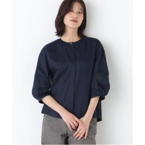 ブラウス シャツ 「ウォッシャブル」レースドッキングクルーネックブラウス レディース
