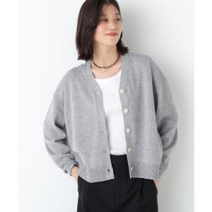 カーディガン 「名品・ウォッシャブル」ペーパーヤーンＶネックカーディガン レディース