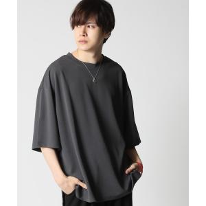 tシャツ 身にまとうUVケア！梨地素材 クルーネックオーバーサイズ半袖カットソー メンズ レディース