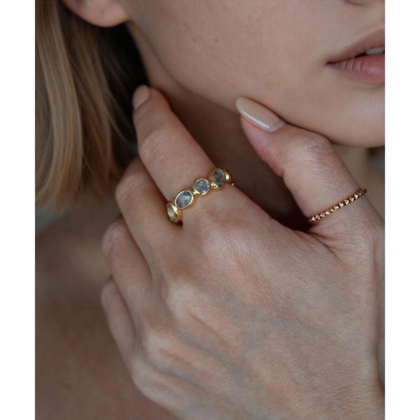 指輪 リング リング シルバー925 指輪 エタニティリング 天然石 スカイブルートパーズ　「Ant...