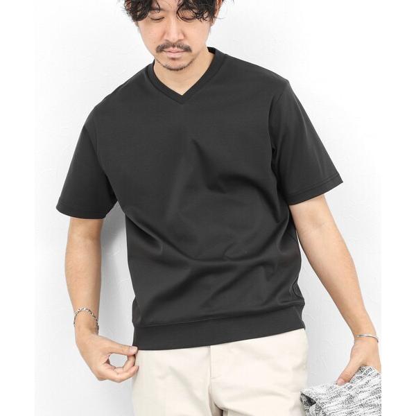 tシャツ 「ビジカジ対応」ジャケットに合う シルケットVネック ドレスTシャツ メンズ