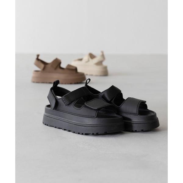 サンダル ベルクロ 厚底サンダル レディース