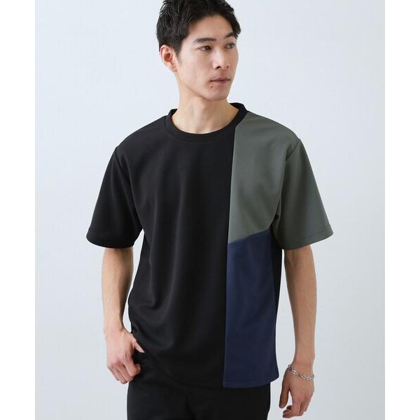 tシャツ 「一枚で着映える」パターンブロッキング 半袖Tシャツ 洗濯機OK メンズ