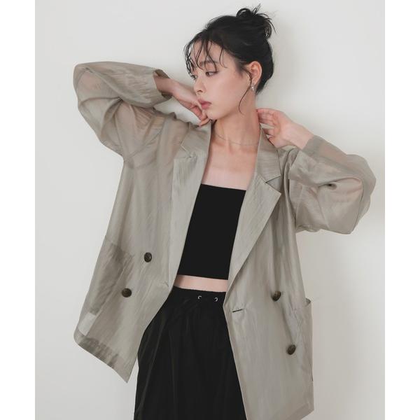 ジャケット テーラードジャケット シアーダブルテーラードジャケット レディース