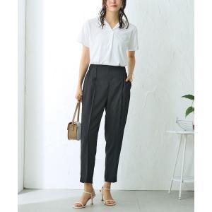 パンツ SABRINA/サブリナ テーパードストレッチパンツ アンクル丈 長時間履いてもウエストをしめつけない レディース