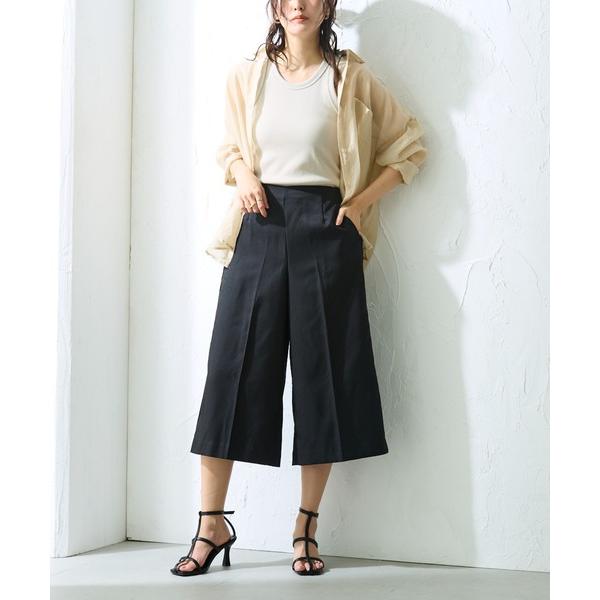 パンツ SABRINA/サブリナ クロップドストレッチパンツ 長時間履いてもウエストをしめつけない ...