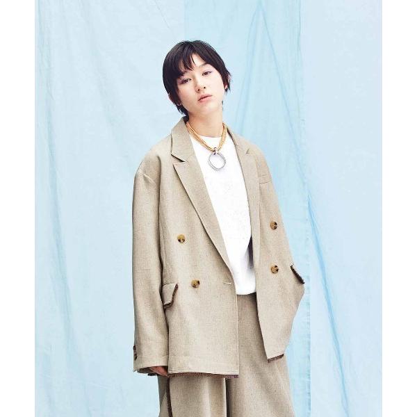 ジャケット テーラードジャケット ＭＥＤＥ１９Ｆ　フリンジづかいのリラックスダブルジャケット「グレー...