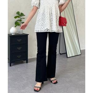 パンツ センターラインストレッチツイルフレアパンツ レディース