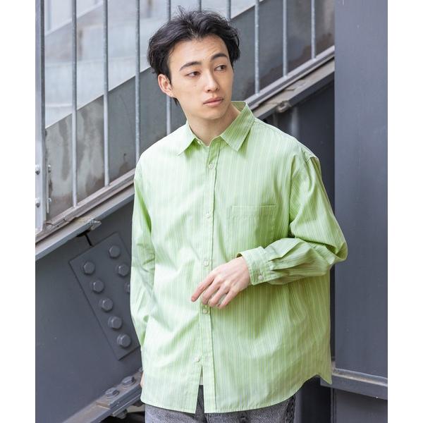 シャツ 80TC Broad Stripe Over Shirt/ブロードストライプオーバーシャツ ...