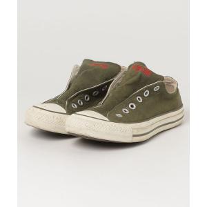 「CONVERSE」 ローカットスニーカー 24.5cm グリーン レディース