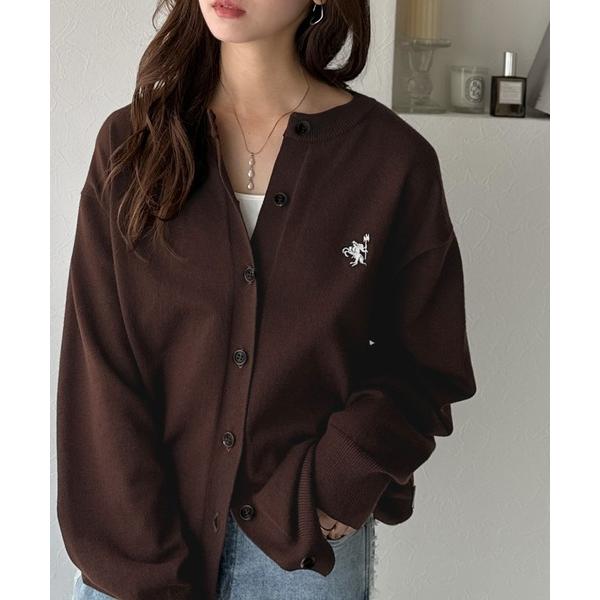 「Java」 ニットカーディガン X-LARGE ブラウン レディース